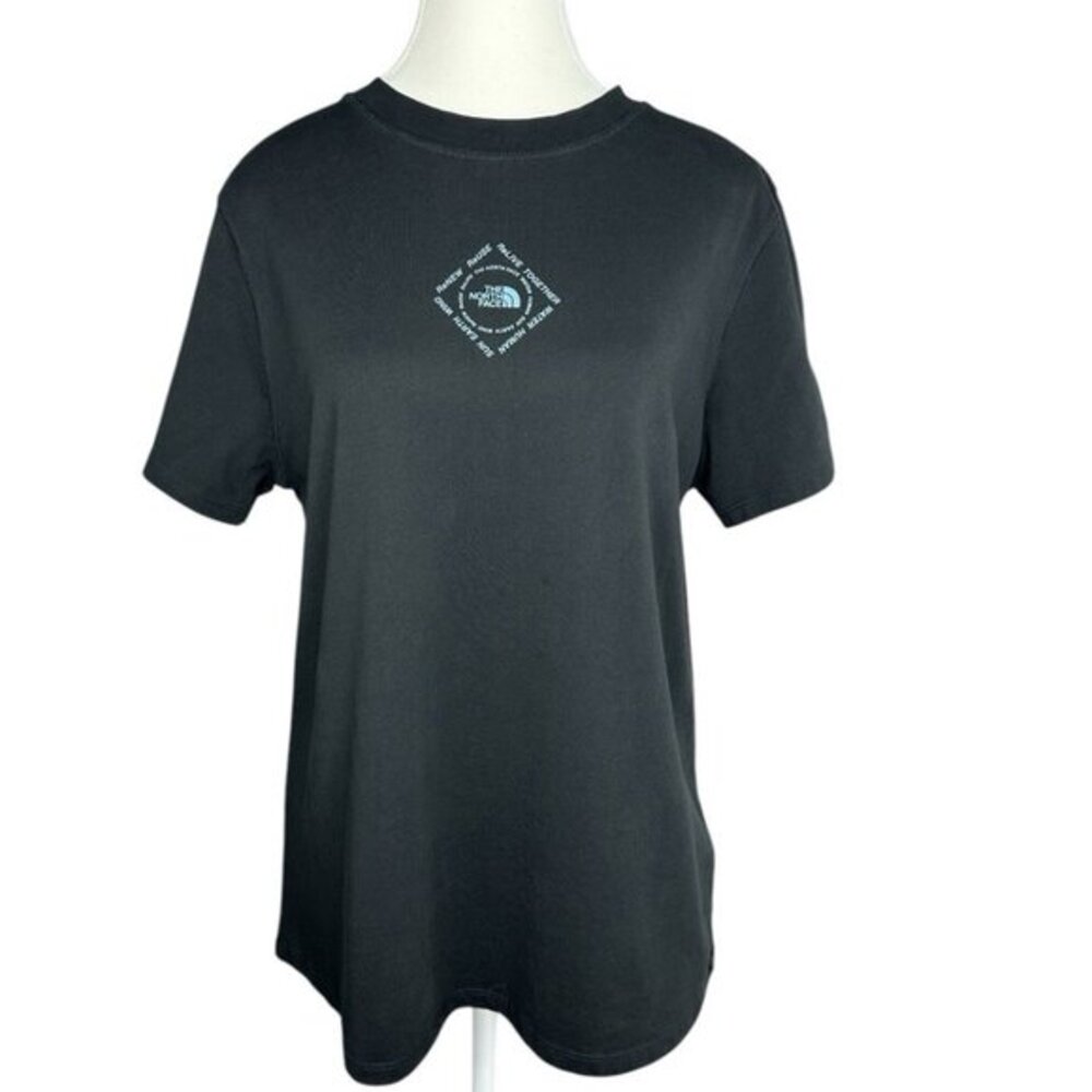 The North Face Women ReNew ReUse Graphic T-Shirt Black XL Short Sleeve Crew Neck